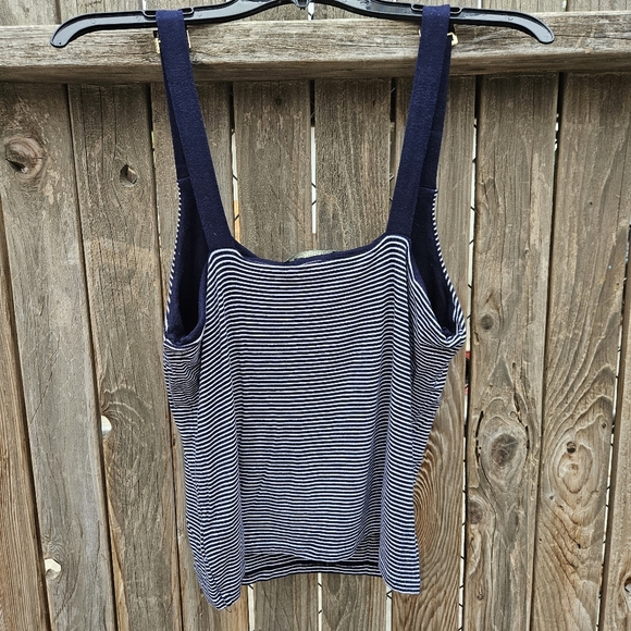 Lauren Ralph Lauren Navy and White Striped Adjustable-strap Tank Size L - Picture 13 of 14